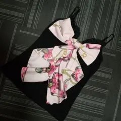 リボンキャミソール 黒とピンク