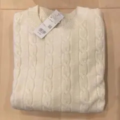 ユニクロ スフレヤーンケーブルクルーネックセーター 長袖