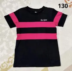 ラッドカスタム　半袖Tシャツ　130 黒　ピンク　綿100％