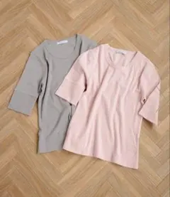 《2枚セット》B.CSTOCKウォッシャブル / パックTEE(ピンク・グレー)のサムネイル