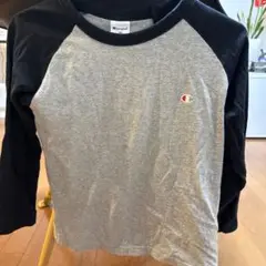 Champion ラグラン長袖Tシャツ グレー×ブラック 140のサムネイル