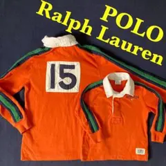 ポロラルフローレン　長袖ラガーシャツ　2点組　兄弟セット　ポロシャツ　オレンジ