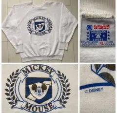 80s 90s USA製 DISNEY mickey スウェット ホワイト XL