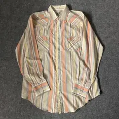 90s vintage ウェスタンシャツ　長袖シャツ　ストライプ　アメカジ　XL