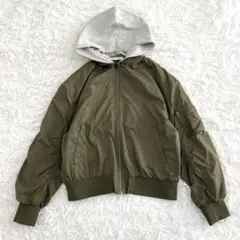 ブラウニースタンダード ミリタリージャケット ブルゾン フード付き カーキ F