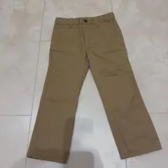 ベージュ ロングパンツ 100cm タータンチェック折り返し