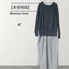 【未使用級】アメリカホリック　ロングワンピース　ドッキング　切り替え　重ね着風
