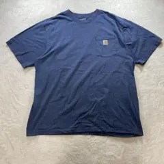 【F2108】 carhart ポケットTシャツ サイズ2XL ブルーのサムネイル