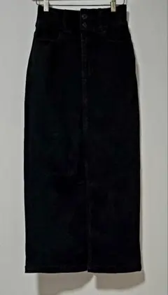 美品[AzuL by Moussy]デニム　ロングタイトスカート　ブラックS