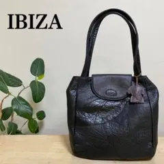 IBIZAイビザ ブラック レザー トートバッグ 花パッチワーク - メルカリ