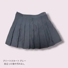プリーツ スカート グレー 膝丈