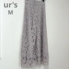 ユアーズ ur's スカート フレア ロング 総レース  ウエストゴム 花柄