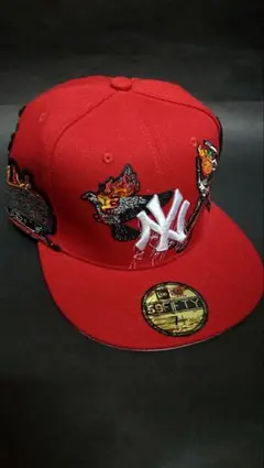 NewEra 59FIFTYxNZMU コラボキャップLAロゴドジャース3/8 New Era 59FIFTY×NZMUコラボLAドジャースキャップレッド3/8 - メルカリ