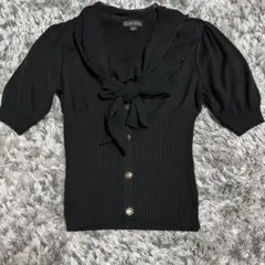 【極美品】✨CLATHAS クレイサス ✨リボン ニット 半袖 38のサムネイル
