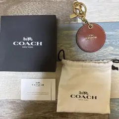 COACH ブラウン ロゴ キーホルダー