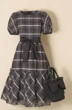 M'S GRACY チェック柄 半袖フリルワンピース 40サイズ