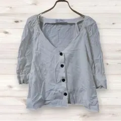 F0223 ZARA trf ブラウス 長袖 白 無地のサムネイル