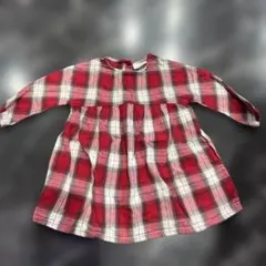 【美品1000円セール】next baby 赤と白のチェックワンピース