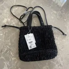 ローリーズファーム　2way巾着バッグ　ブラック