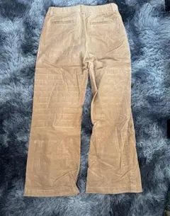 ベージュ コーデュロイ ワイドパンツ