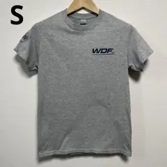 【ギルダン】デザインプリント半袖Tシャツ　S　灰色　グレー　古着　海外輸入