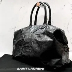 ◇レア美品◇イヴサンローラン　イージー　ヴィンテージボストン　パテントレザー