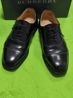 バーバリー BU1435 ストレートチップ 25 ノバチェック レザー 極美品