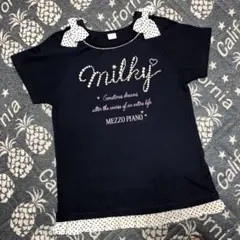 メゾピアノ　Tシャツ　L 160サイズ　ネイビー