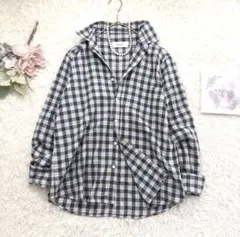 美品 フランク&アイリーン スキッパー リネンシャツ ハート刺繍 麻100 