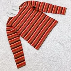 《 AIGLE エーグル 》ハイネック トップス ボーダー オレンジ M 長袖