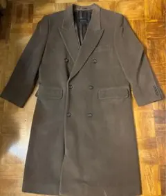 ヴィンテージ　アンゴラ70% ダブルブレスト　ロングコート　チェスターコート