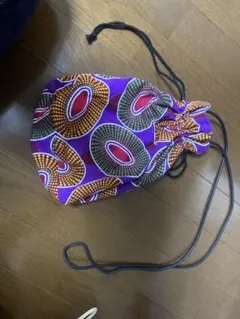 アフリカン　 ハンドメイド巾着ショルダー