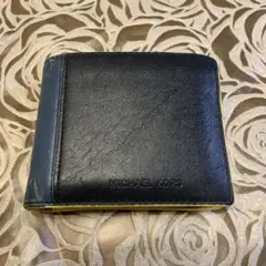 マイケルコース　メンズ二つ折り財布　濃紺×イエロー　剥がれ等難あり