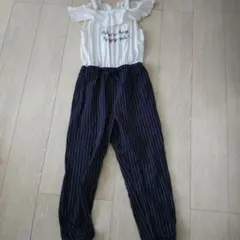 ALGY　アルジー　 フリル付きトップス ストライプパンツ　140cmのサムネイル