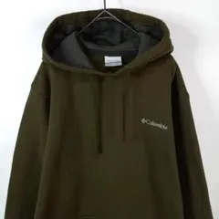コロンビア　スウェット　パーカー　トレーナー　無地　刺繍ロゴ　裏起毛　カーキ　M
