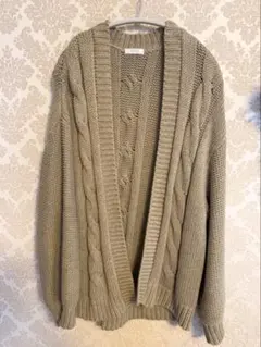 LOWRY'S FARM ケーブル編みニットカーディガン