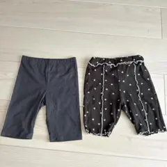 ハート柄 グレー ハーフパンツ 130サイズ