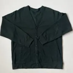 無印良品　ダークグリーン Vネックカーディガン