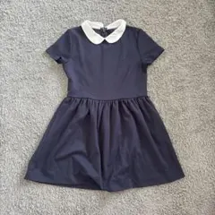 ラルフローレン 白襟 ネイビー 半袖ワンピース フォーマル 140