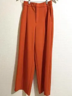 GU（ジーユー） オレンジ ワイドパンツ スラックス Mサイズ