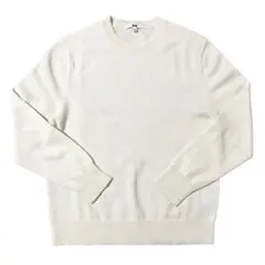 ユニクロ　カシミヤ100% クルーネックセーター　オフホワイト　白　L
