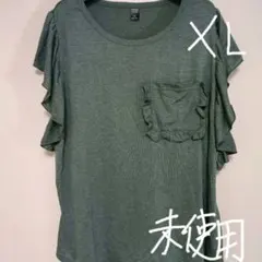 【未使用】EMERY ROSE フリル袖グリーン　Tシャツ 1XL