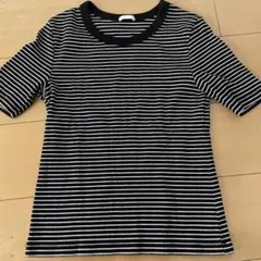 ストライプ 半袖Tシャツ ラウンドネック