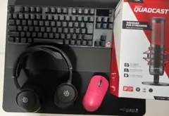 PC周辺機器セット キーボード マウス ヘッドホン(有線) マイク マウスパッド