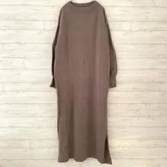 ルクールブラン カシミヤ混 ワンピース 【M】 ニット ボートネック キレイめ