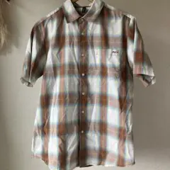 RVCA 半袖チェックシャツ ブラウン系 Mサイズ
