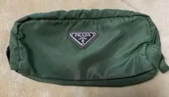PRADA グリーン ナイロン ポーチ