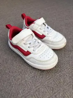 バンズ(VANS)キッズスニーカー　白赤　17センチ