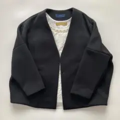 美品　シップス　ダンボールショート羽織り　ブラック　アウター　ショート