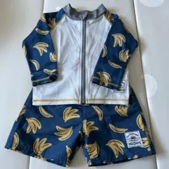 バナナ柄ラッシュガードセット 90㎝　記名あり